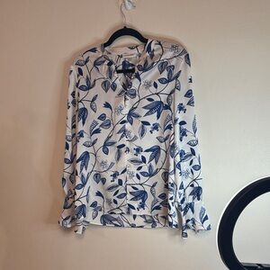 Calvin Klein Blue Floral Button Down Shirt